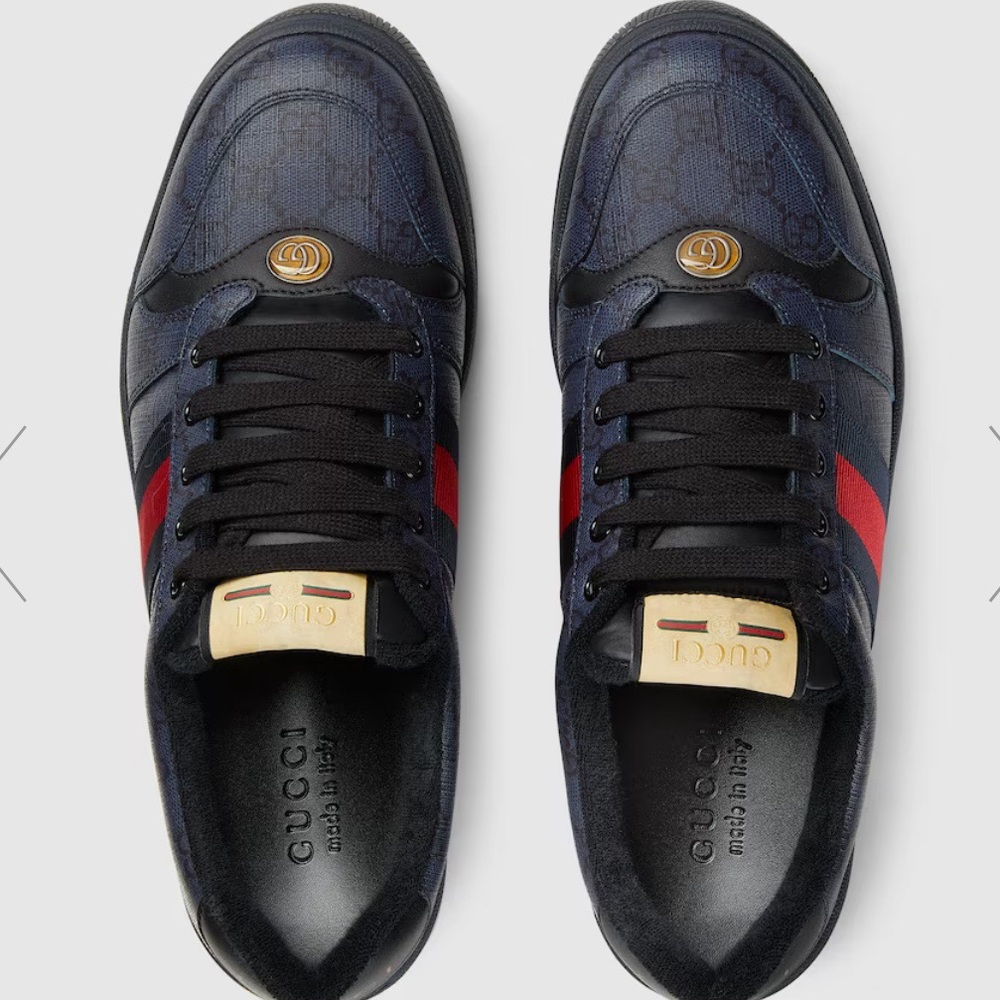 Gucci Men's Black and Red Sneakers - Picture 2 of 8